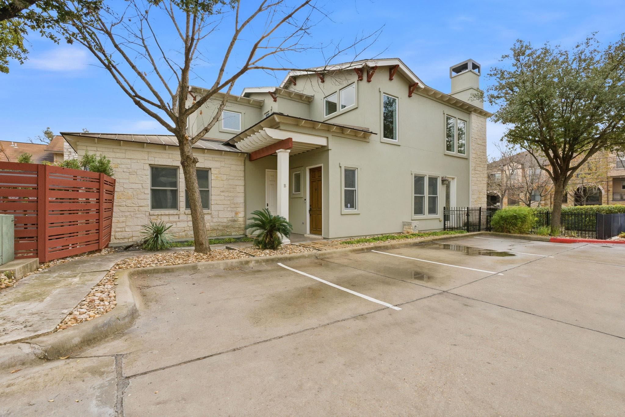 View of front of property featuring stucco siding